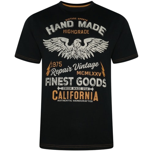 KAM California Finest Goods Print T-Shirt Black